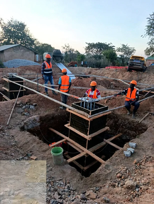 RITEK engineers working on reinforced concrete foundation works